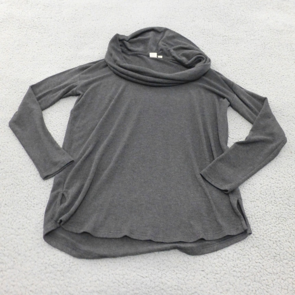 Gap Top Womens Medium Charcoal Grey Cowl Neck Long Sleeve Soft Knit Pullover